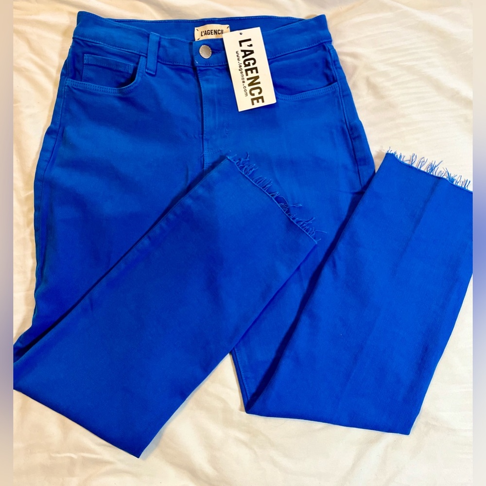 🔥no tag - RARE L’AGENCE cropped Sada Jean - Riviera Blue